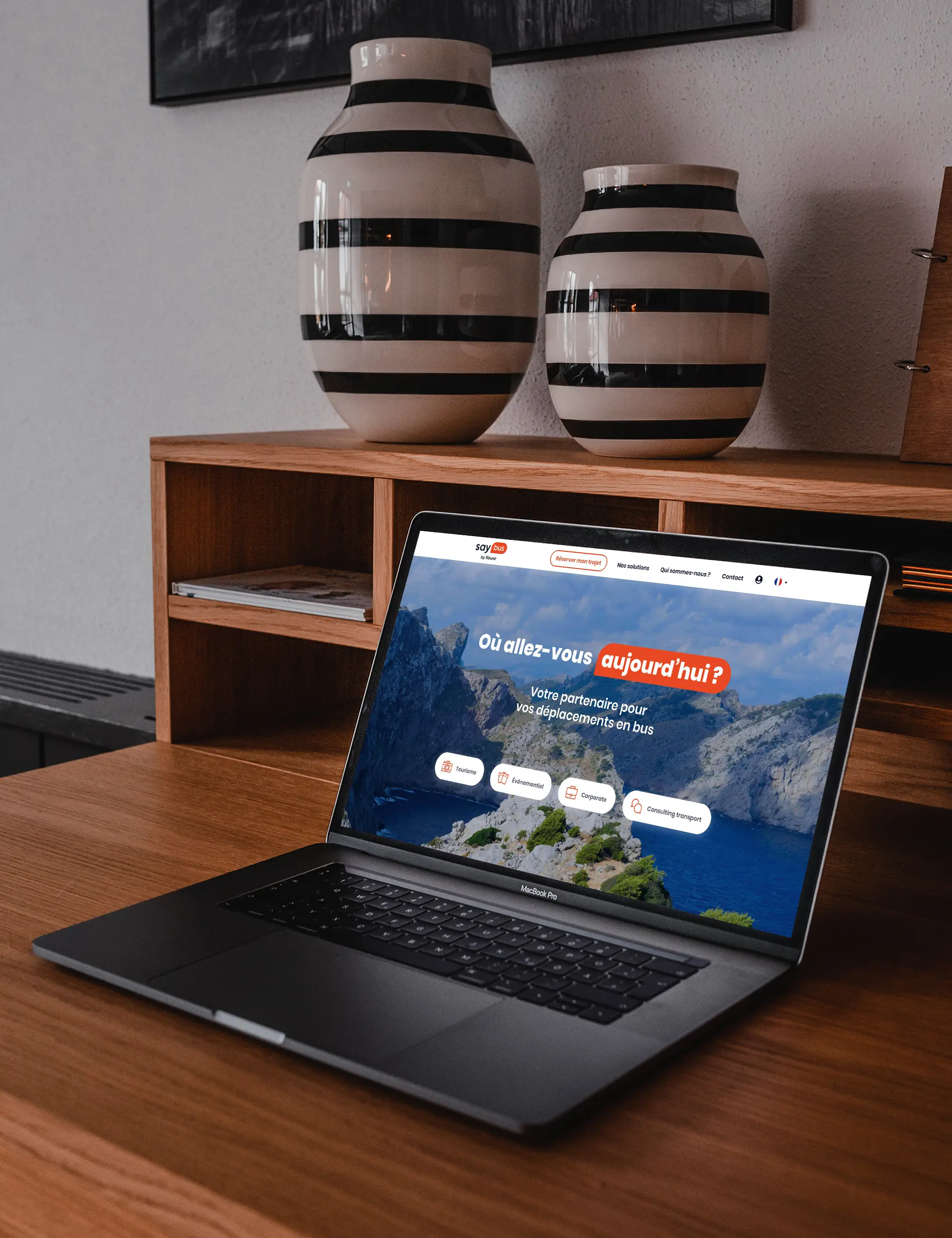 Vue de la homepage du site Saybus