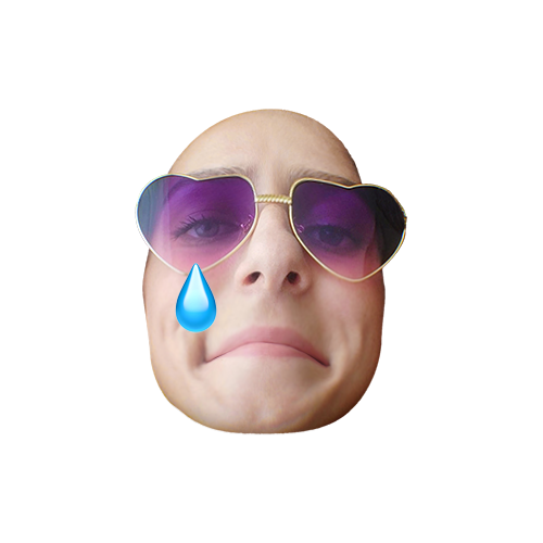 Emoji de Clarisse avec une larme et le visage triste