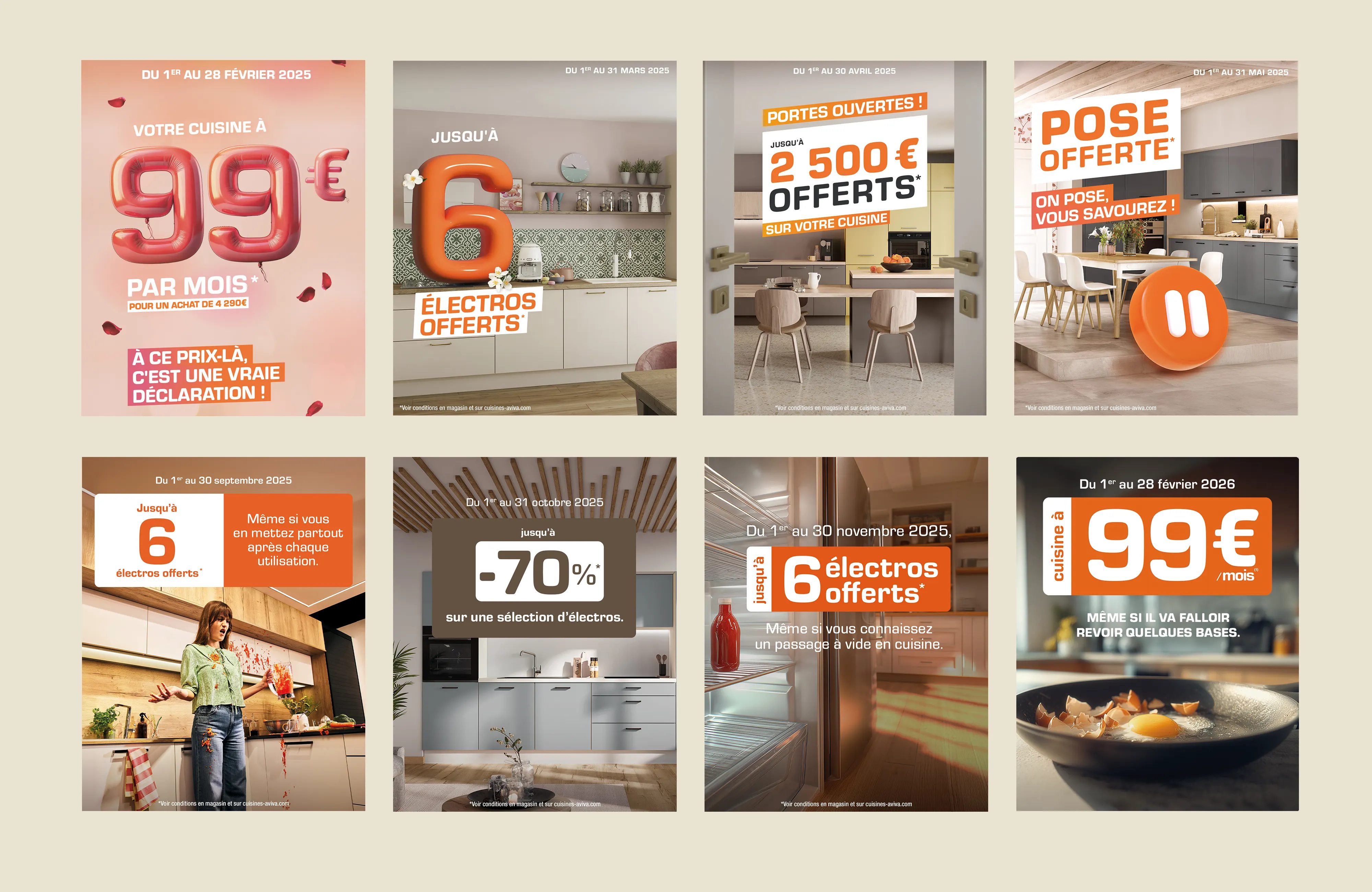 Aperçu des créations des opérations commerciales de Cuisines AvivA